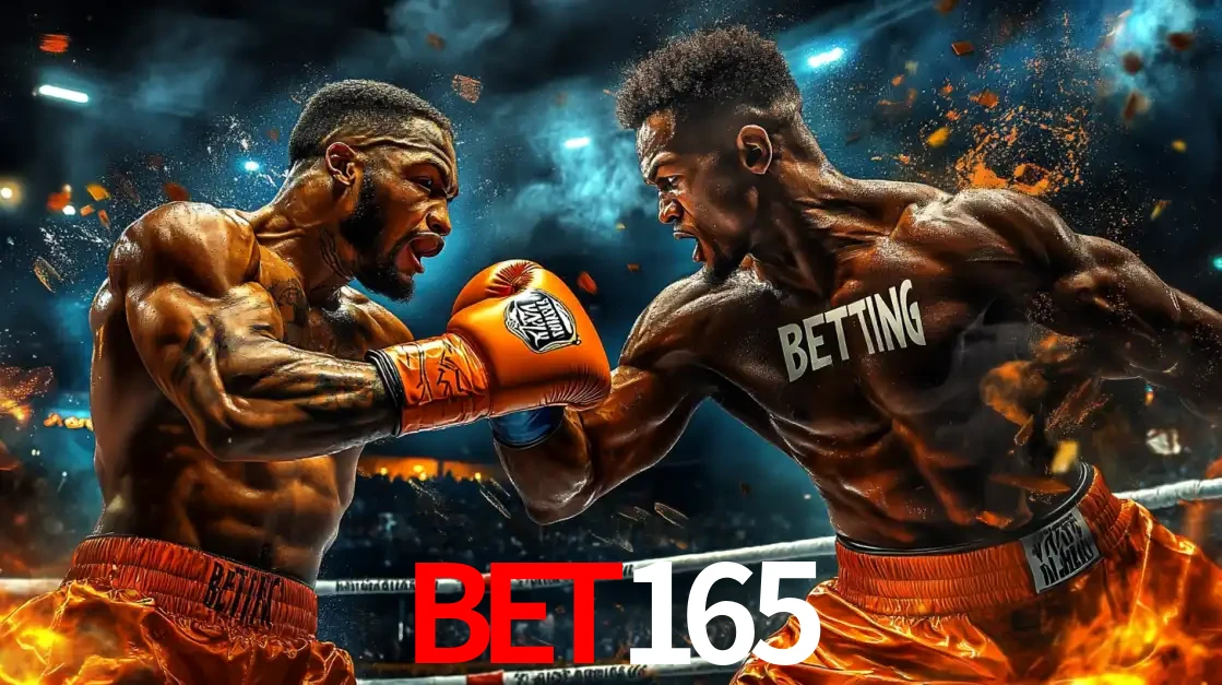 Dois boxeadores em uma luta intensa e explosiva, representando a adrenalina e as oportunidades de apostas em esportes de combate disponíveis na plataforma bet165.